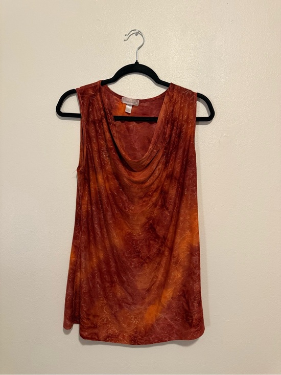 Dress Barn Tops - Dress Barn Draped Cowl Tank Top in Rust and Burnt Orange